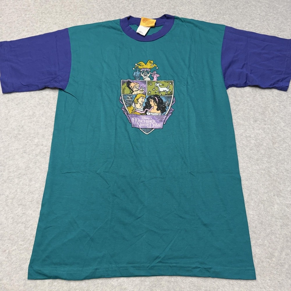 Vintage Disney Hunchback Of Notre Dame Shirt Mens Large Green Graphic Tee 90s